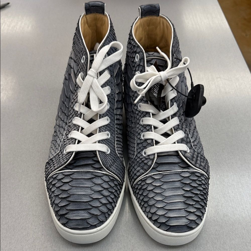Christian Louboutin Gray Python Sneakers